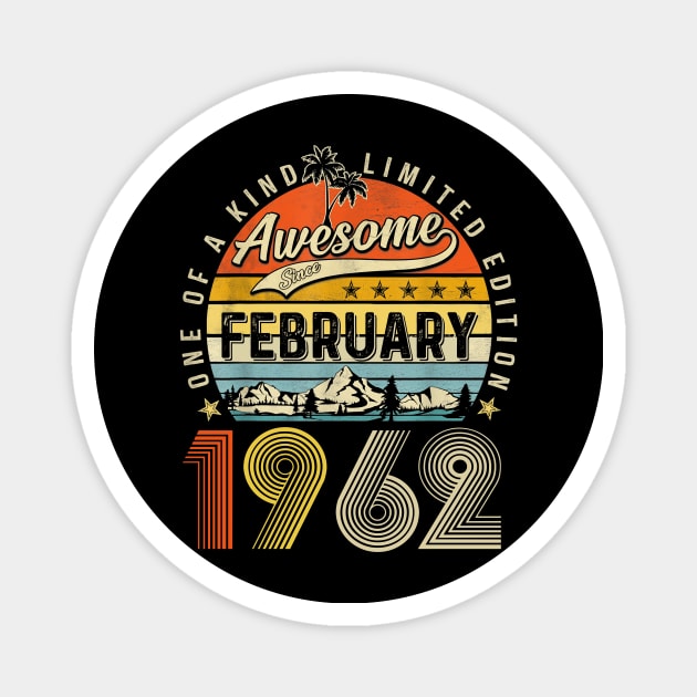 Awesome Since February 1962 Vintage 61st Birthday Magnet by Centorinoruben.Butterfly